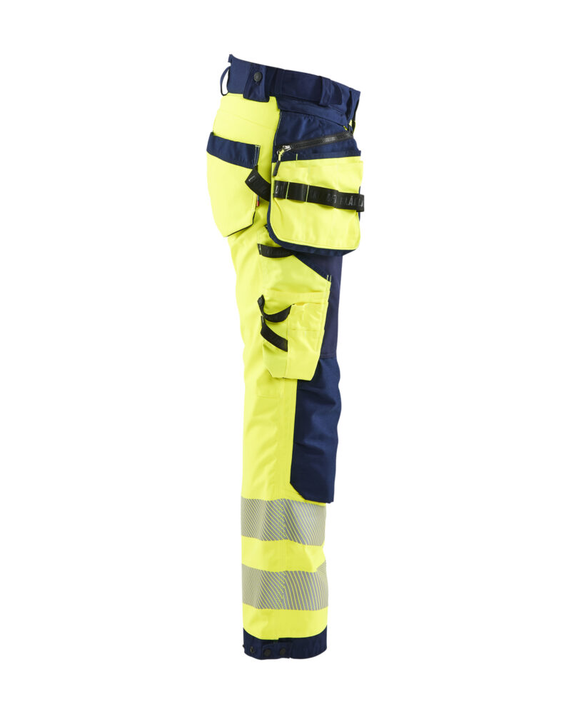 Blåkläder Dames High Vis werkbroek softshell met afneembare gereedschapszakken 7118 - zijkant