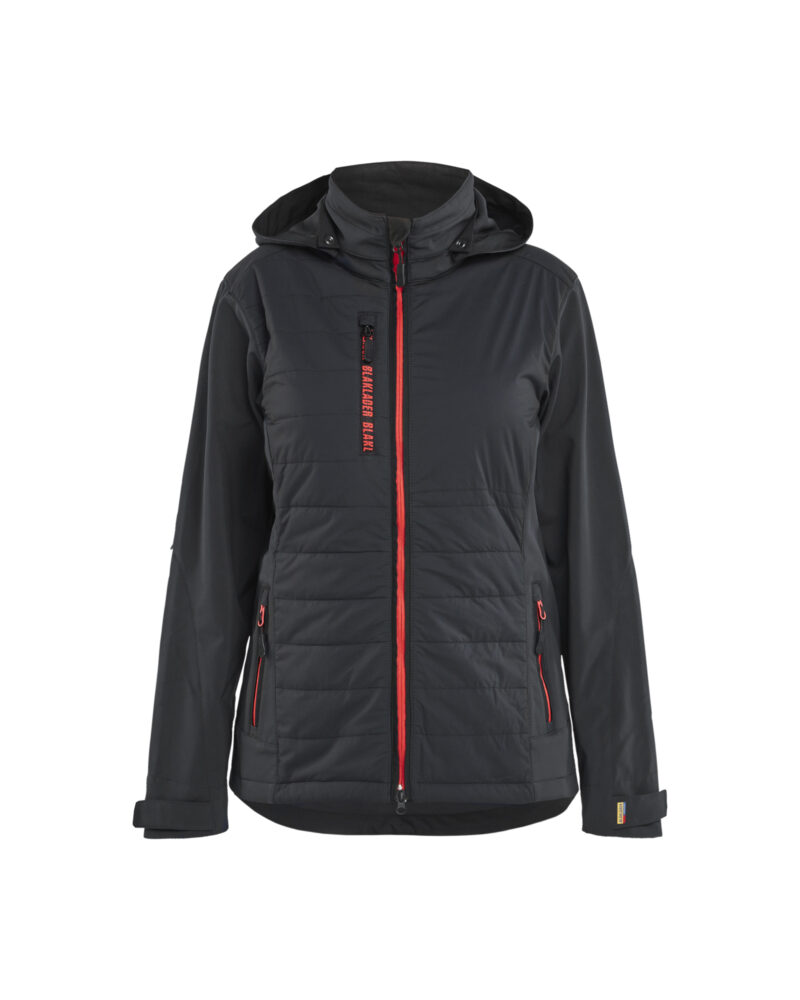 Blåkläder Dames Hybride Jack 4733 - Zwart/Rood voorkant