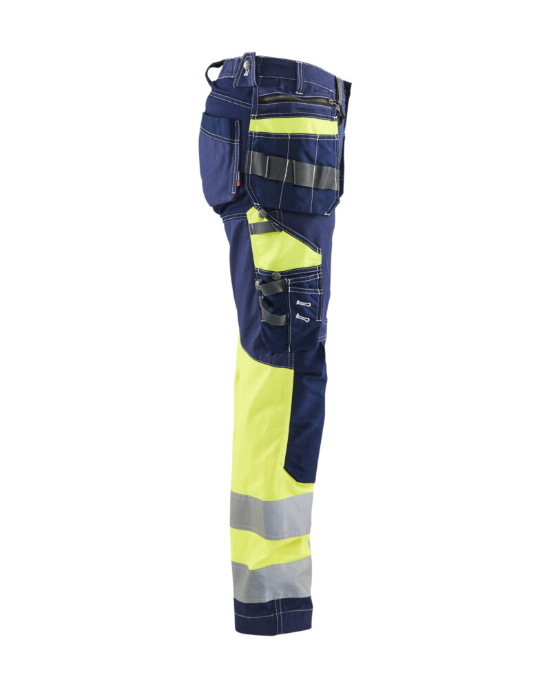 Blåkläder Dames High Vis werkbroek met stretch en gereedschapszakken katoen 7196 - zijkant