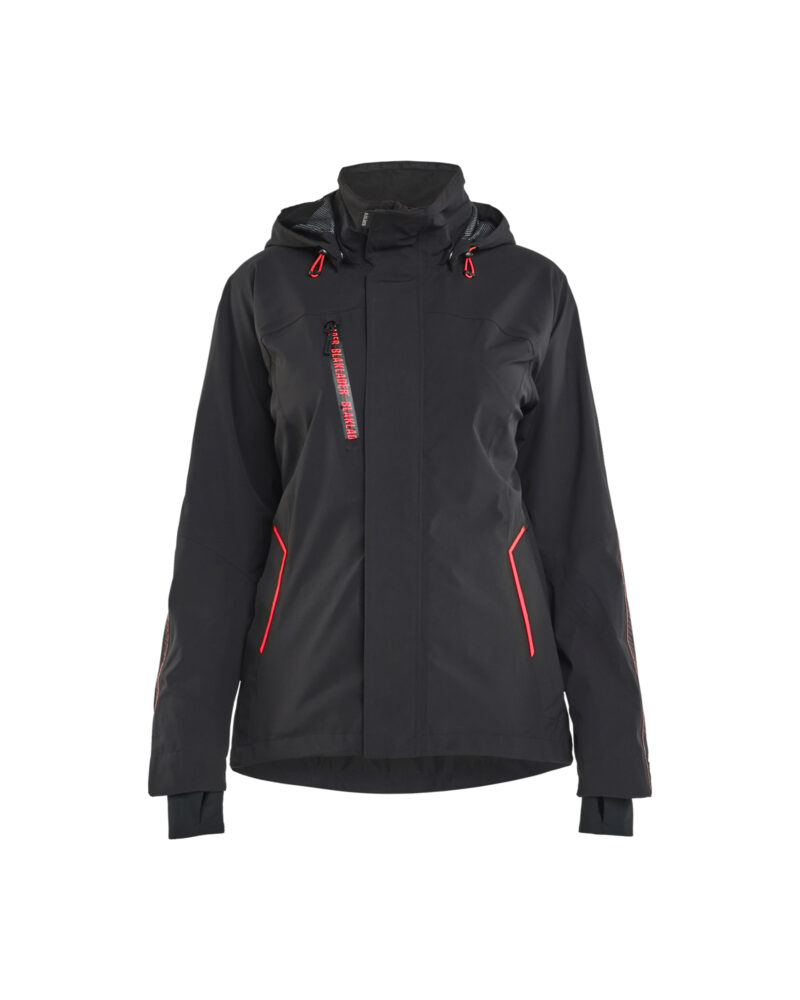 Blåkläder Dames Shell Jack Stretch 4403 - Zwart/Rood voorkant