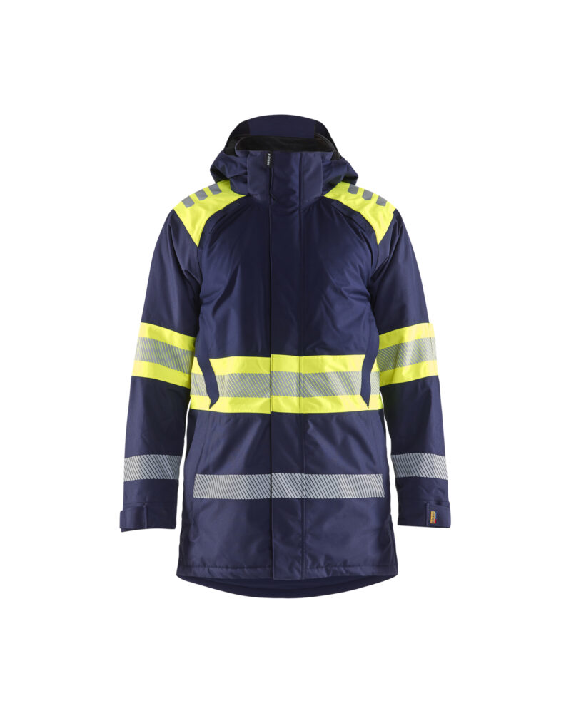 Blåkläder Winterparka High Vis 4485 - Marine / High Vis Geel voorkant