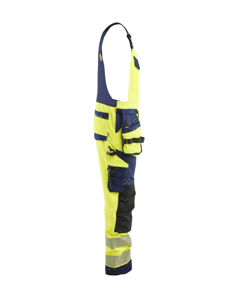 Blåkläder High Vis Bretelbroek 4-weg stretch met afneembare gereedschapszakken 2626 - zijkant