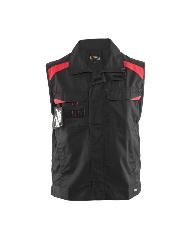 Blåkläder Industrie Werkvest. ongevoerd 3164 - Zwart/Rood voorkant