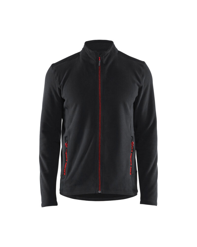 Blåkläder Microfleecevest 4765 - Zwart/Rood voorkant