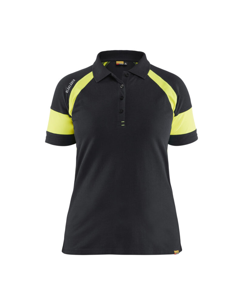 Blåkläder Dames Poloshirt Visible 3529 - Zwart / High Vis Geel