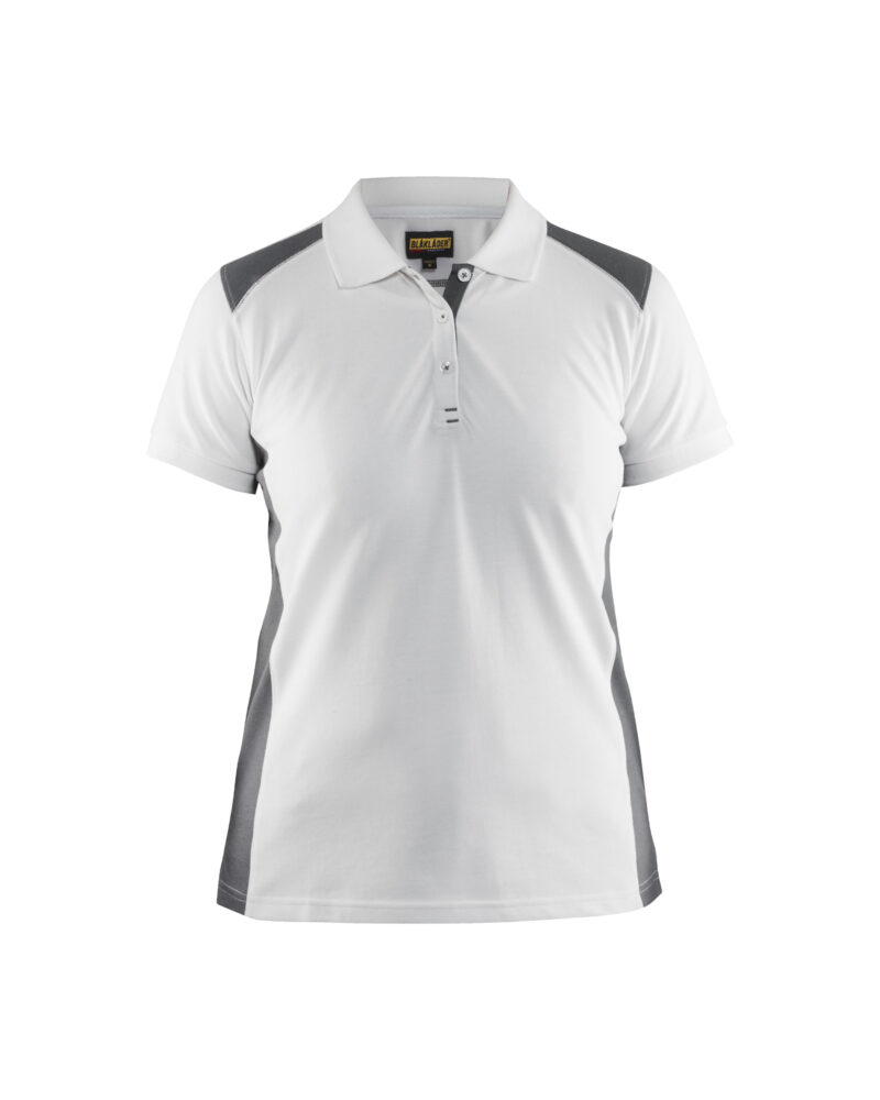 Blåkläder Dames Poloshirt 3390 - Wit / Grijs
