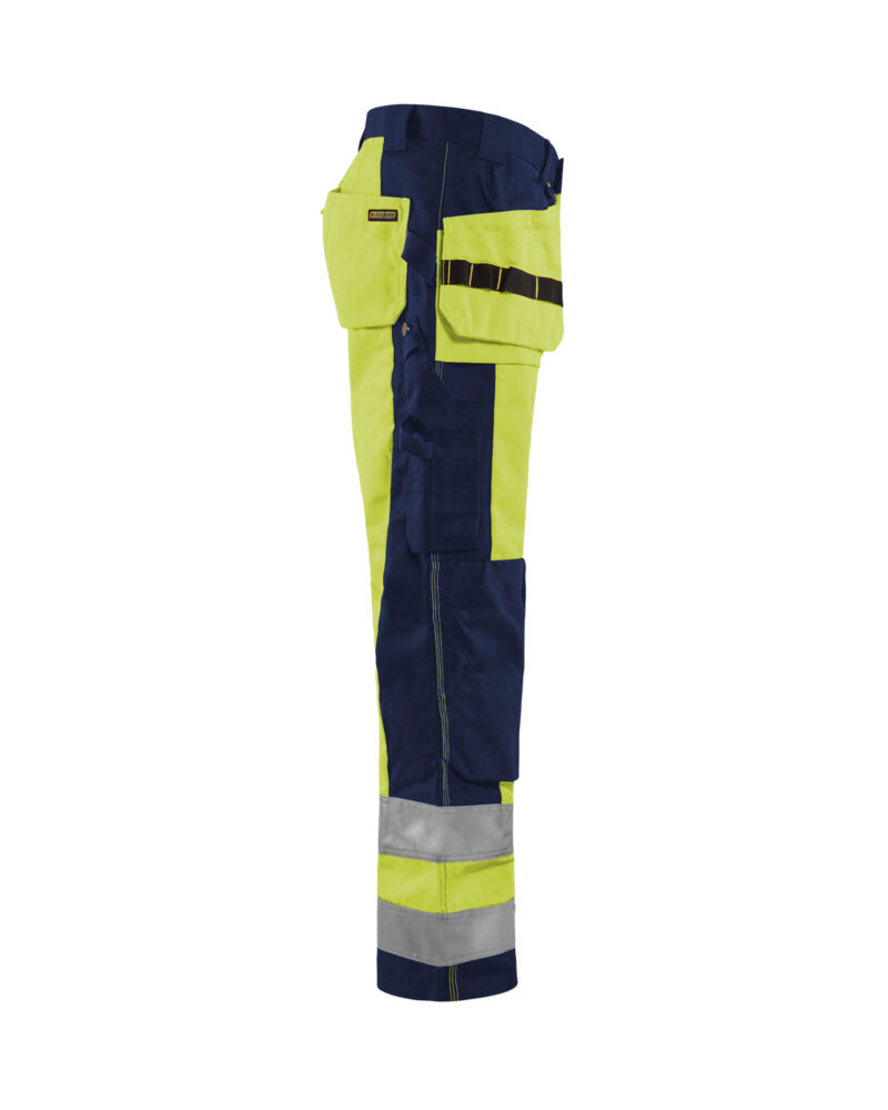 Blåkläder High Vis werkbroek met gereedschapszakken 1533 - zijkant