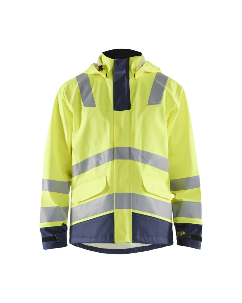 Blåkläder Multinorm regenjas LEVEL 2 4313 - High Vis Geel/Marineblauw voorkant
