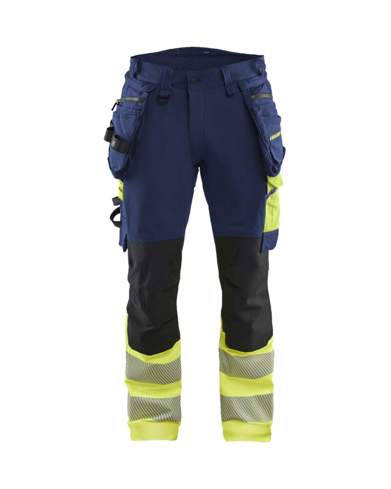 Blåkläder High Vis werkbroek 4-weg stretch met afneembare gereedschapszakken 1125 - voorkant