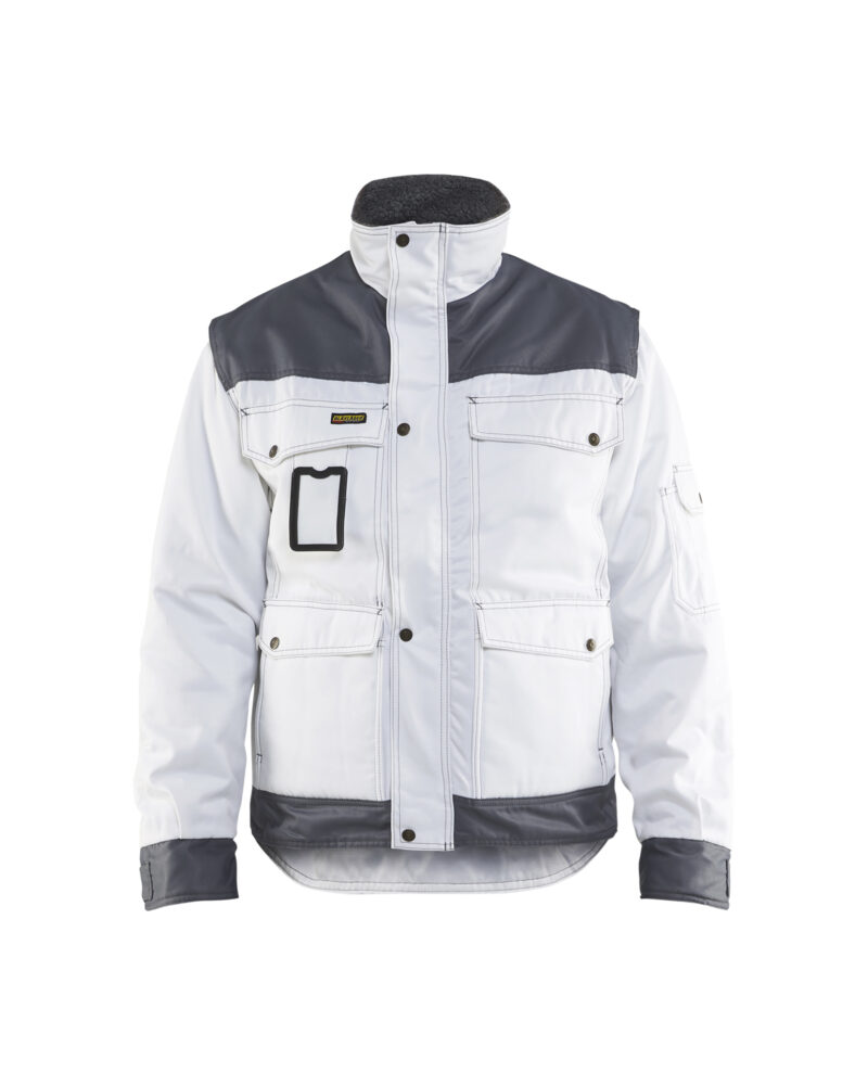Blåkläder Schilders Winterjas 4865 - Wit / Grijs voorkant