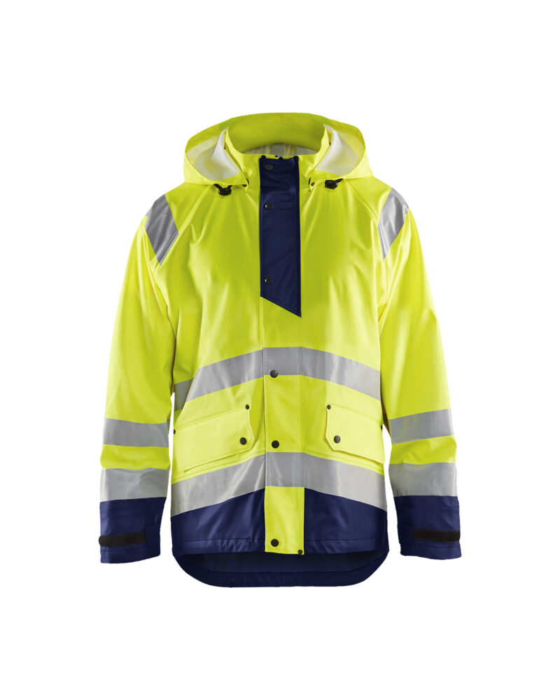Blåkläder Regenjas High Vis LEVEL 1 4323 - High Vis Geel/Marineblauw voorkant