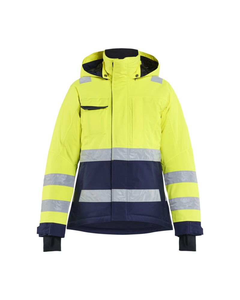 Blåkläder Dames Winterjas High Vis 4872 - High Vis Geel/Marineblauw voorkant