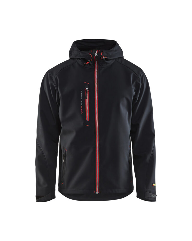 Blåkläder Softshell Jack 4949 - Zwart/Rood voorkant