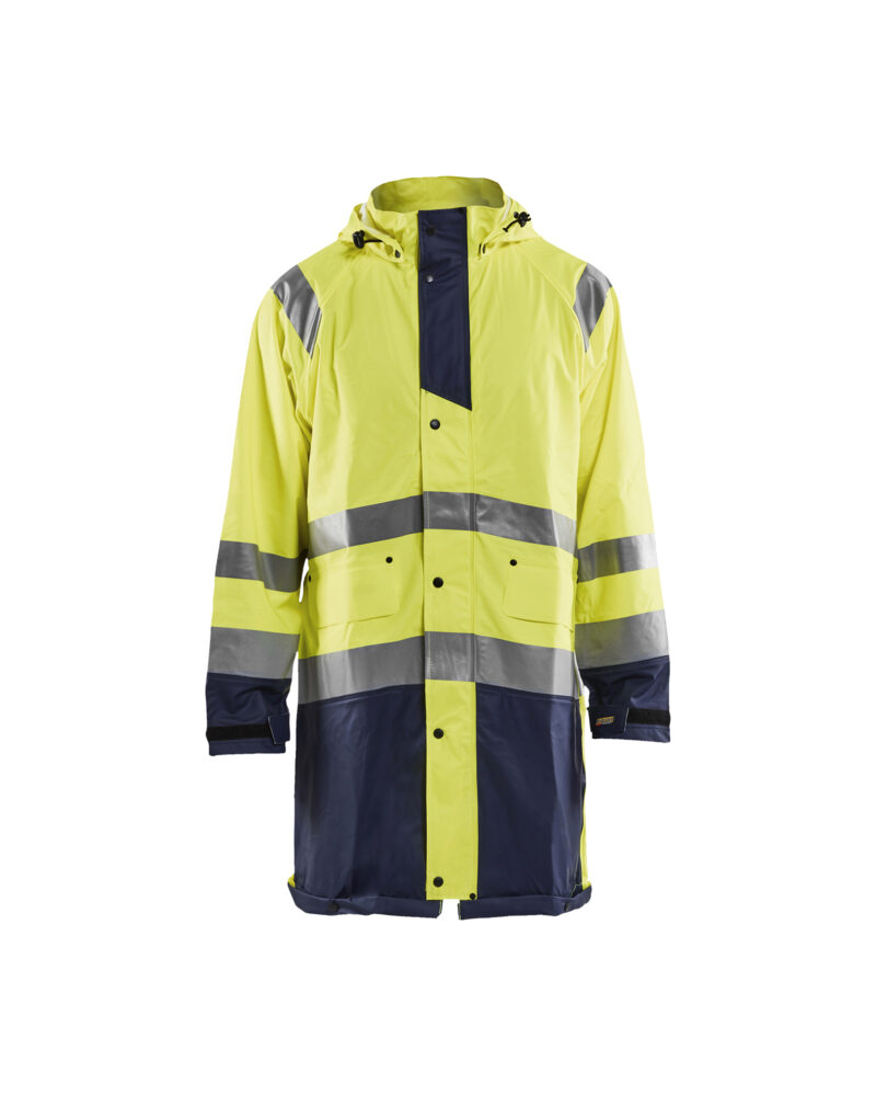 Blåkläder Regenparka High vis LEVEL 1 4324 - High Vis Geel/Marineblauw voorkant