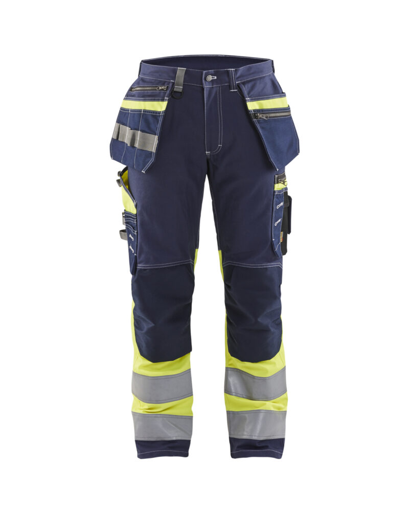 Blåkläder High Vis werkbroek met stretch en gereedschapszakken katoen 1794 - voorkant