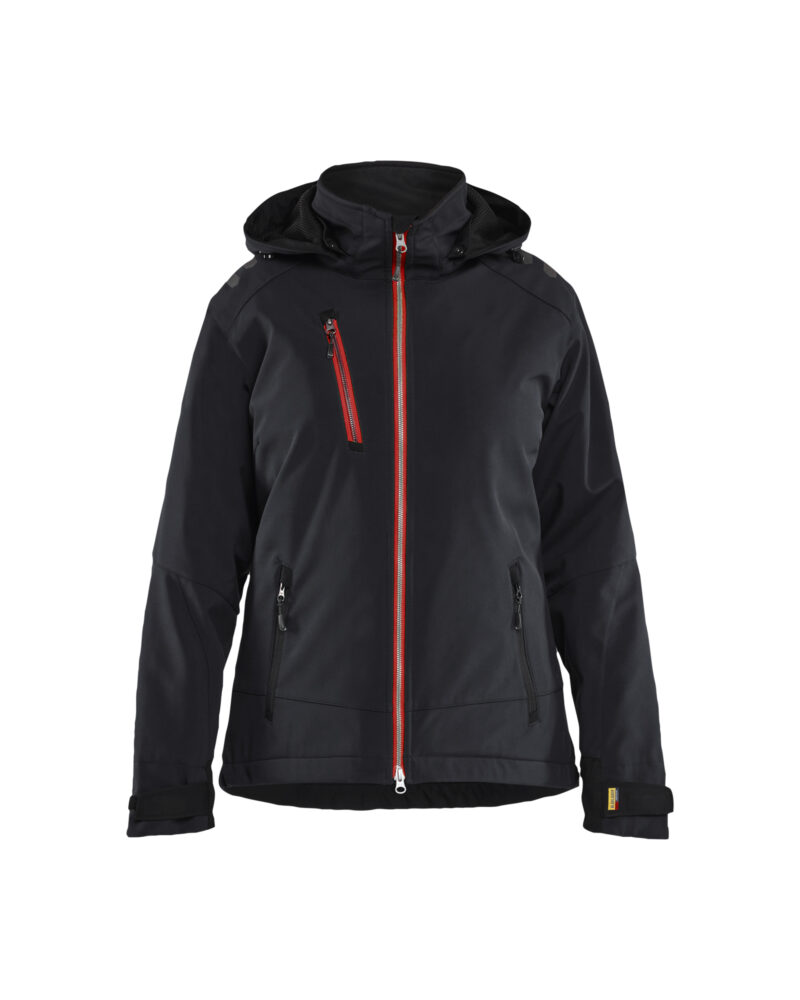 Blåkläder Dames Lichtgewicht softshell jack gevoerd 4751 - Zwart/Rood voorkant