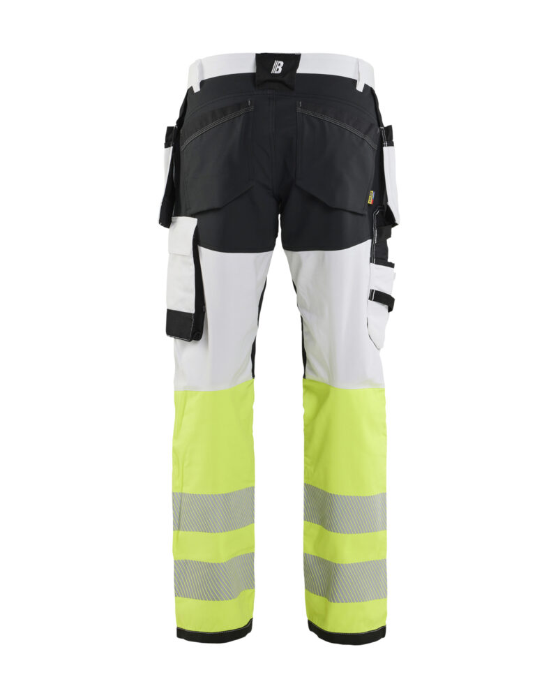 Blåkläder High Vis Schildersbroek met gereedschapszakken 1775 - Wit/High Vis Geel