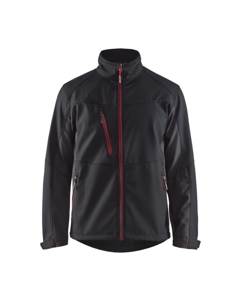 Blåkläder Softshell Jack 4950 - Zwart/Rood voorkant