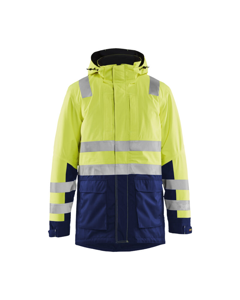 Blåkläder Winterparka High Vis 4495 - High Vis Geel/Marineblauw voorkant