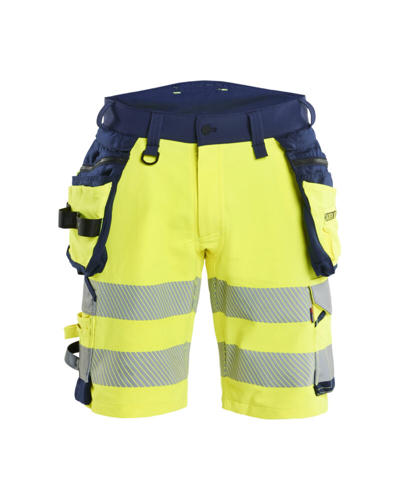 Blåkläder High Vis Short 4-weg stretch met afneembare gereedschapzakken 1120 - voorkant