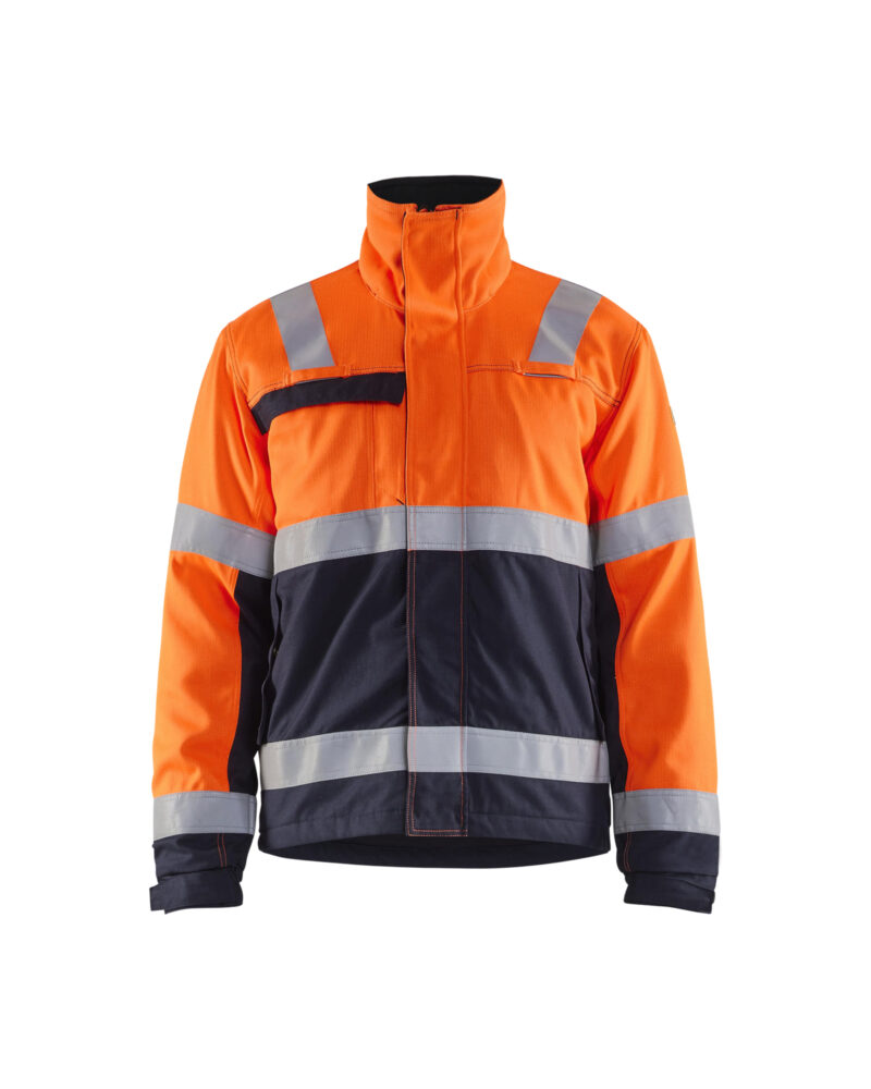 Blåkläder Multinorm winterjas inherent 4069 - High Vis Oranje/Marineblauw voorkant