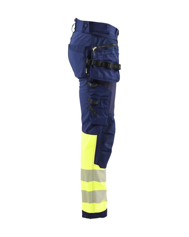 Blåkläder High Vis werkbroek softshell met afneembare gereedschapszakken 1821 - zijkant