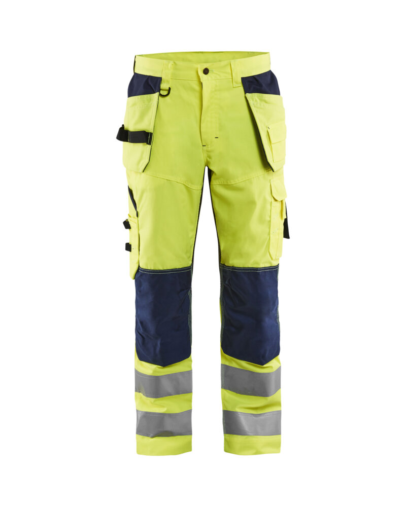 Blåkläder High Vis Werkbroek met ventilatie en gereedschapszakken 1565 - voorkant
