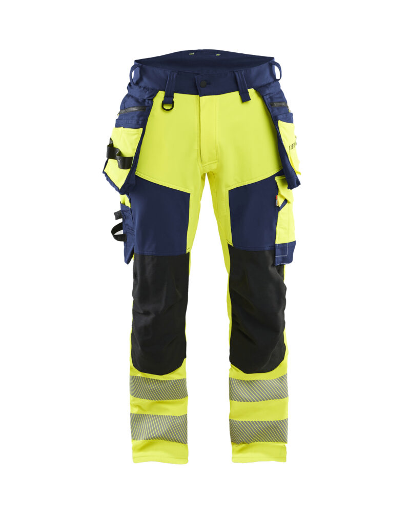 Blåkläder High Vis werkbroek 4-weg stretch met afneembare gereedschapszakken 1122 - voorkant