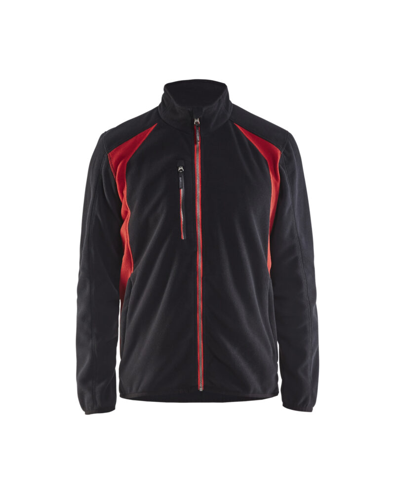 Blåkläder Fleecejack 4730 - Zwart/Rood voorkant