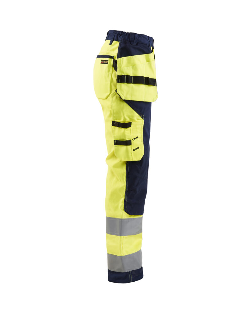 Blåkläder Dames High Vis werkbroek met gereedschapzakken 7156 - zijkant