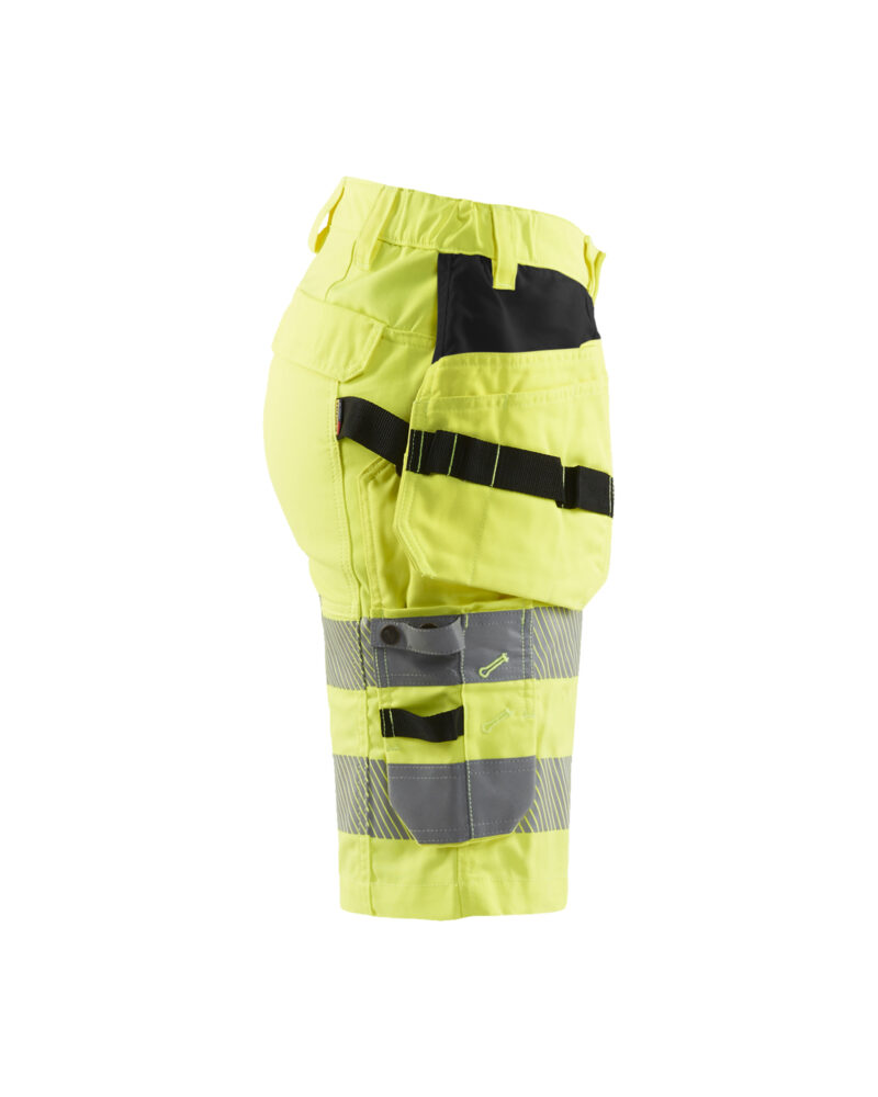 Blåkläder Dames High Vis short met stretch en gereedschapszakken 7186 - zijkant