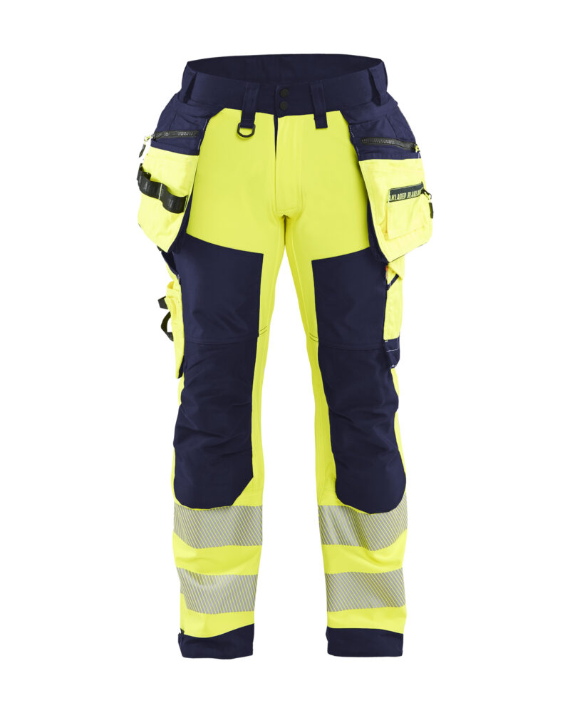 Blåkläder High Vis werkbroek softshell met afneembare gereedschapszakken 1820 - voorkant