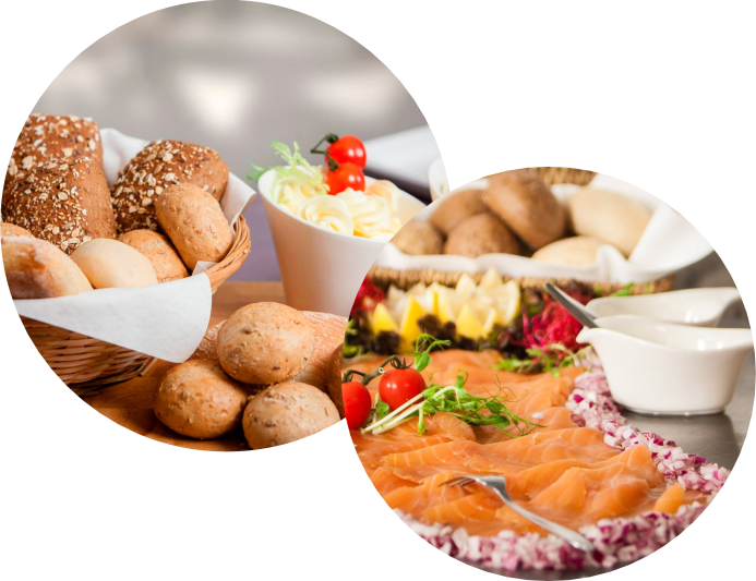Bedrijfslunch van Simons catering: broodjes, salades en warme gerechten